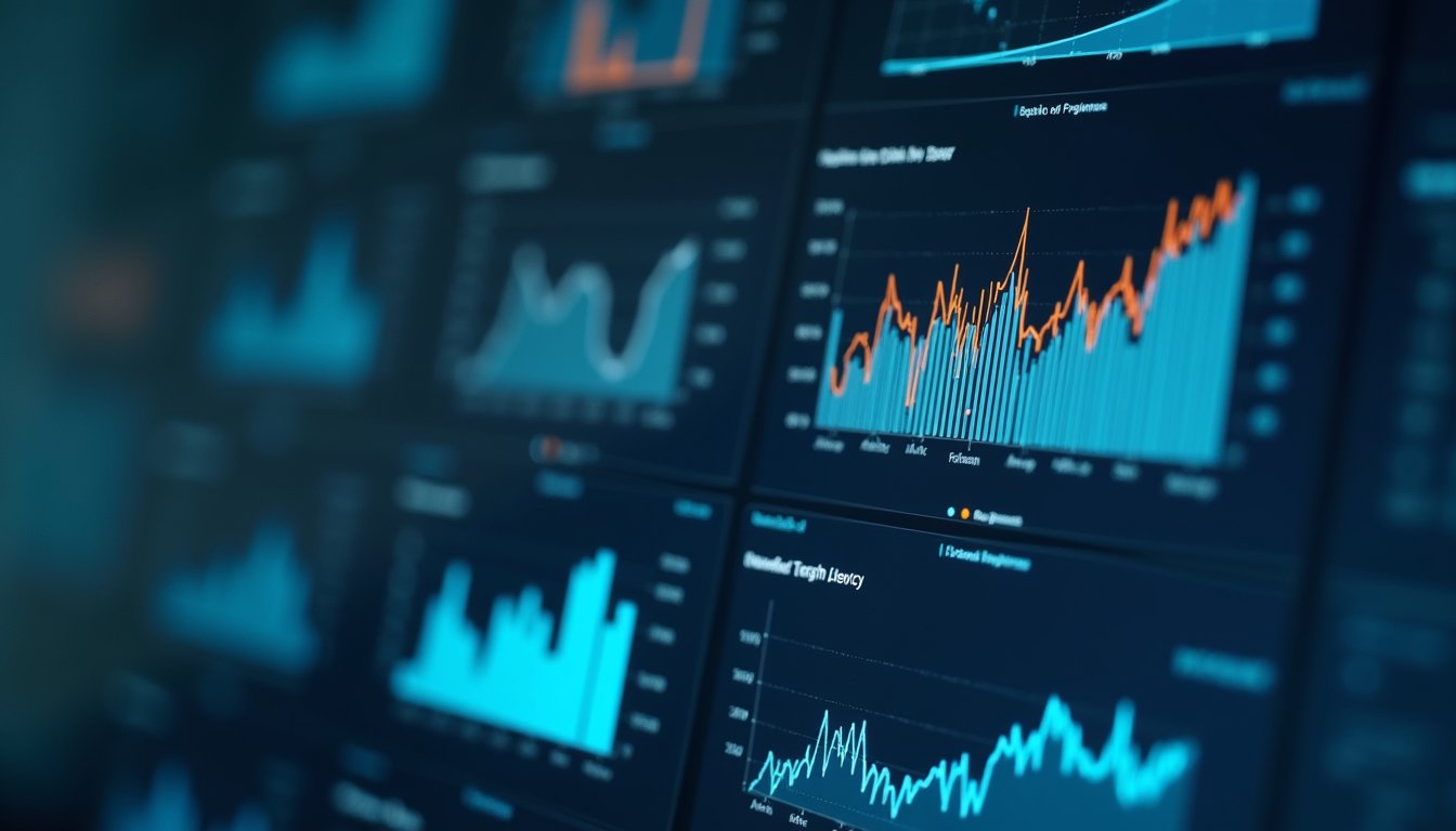 Close-up view of a digital dashboard showing automated workflow metrics